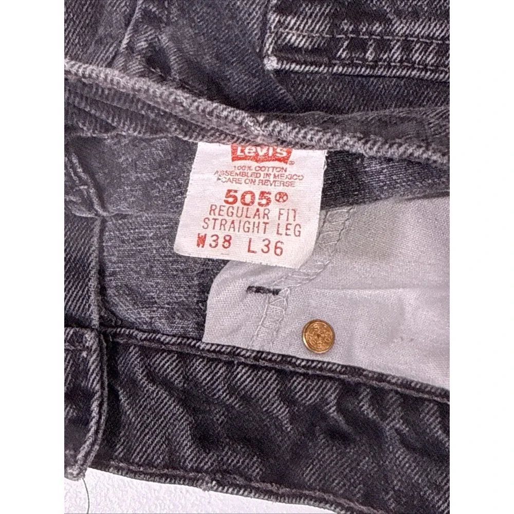 Levis 505 Jeans Mens Size 38x36 Black Straight Y2k VTG Americana Classic